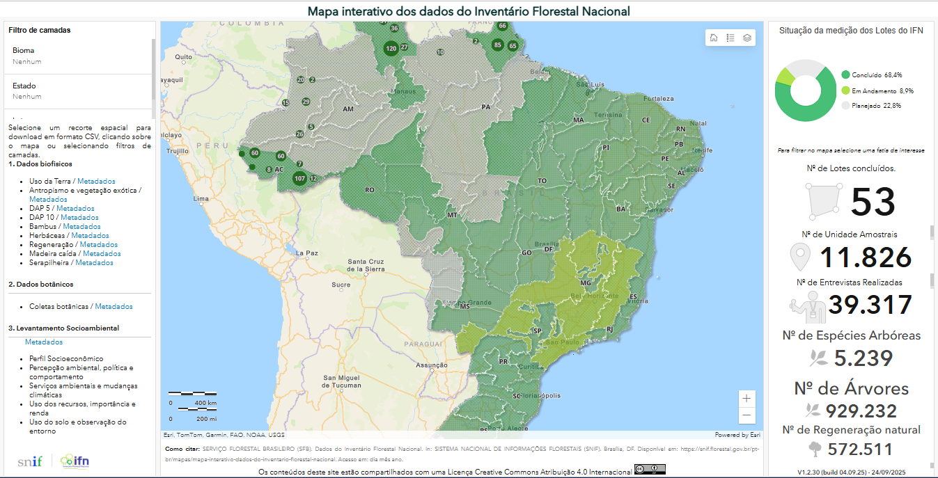 Acesse o mapa interativo com dados do IFN 